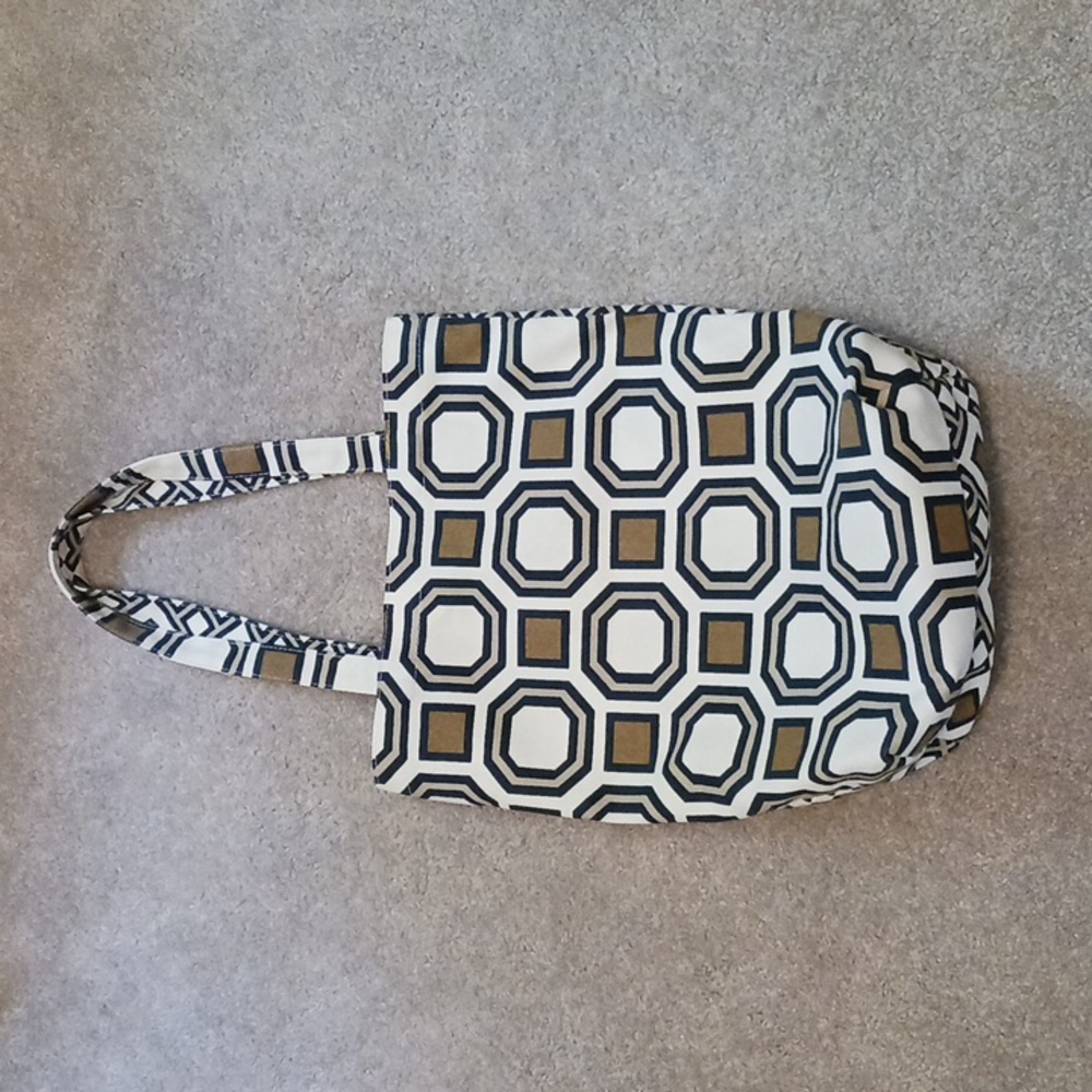 Tory Burch Hicks Print Canvas Tote Bag